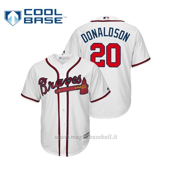 Maglia Baseball Uomo Atlanta Braves Josh Donaldson Cool Base Official 1ªBlanco
